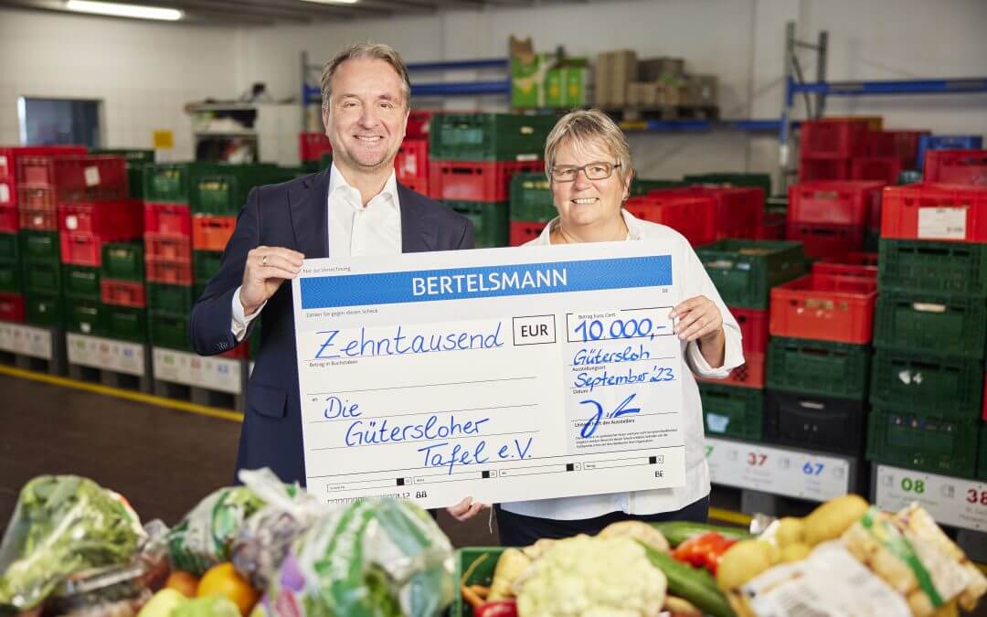 Bertelsmann spendet erneut 10.000 Euro an Gütersloher Tafel