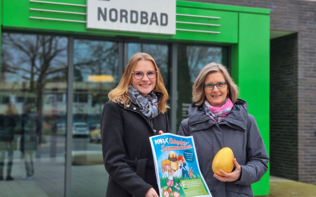 Stadtwerke und Sparkasse laden zur großen Ostereier- Suche in das Nordbad ein