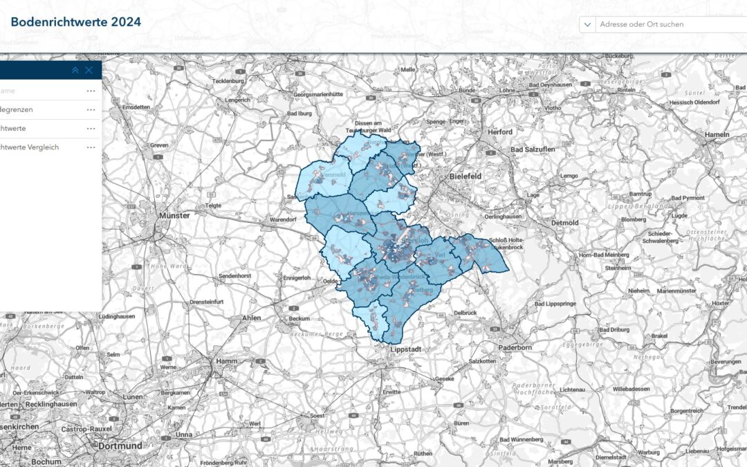 Karte mit Bodenrichtwerten veröffentlicht