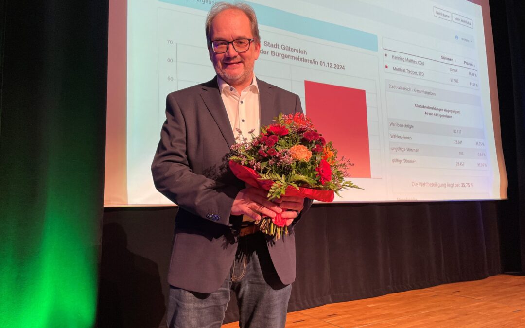 Matthias Trepper wurde zum neuen Gütersloher Bürgermeister gewählt